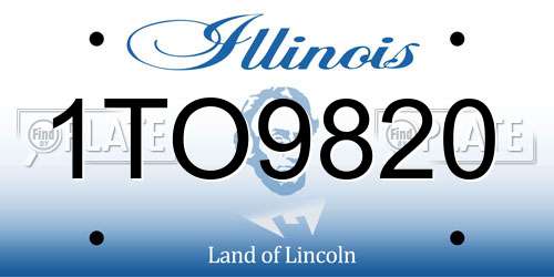 1TO9820 Illinois License Plate