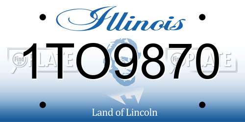 1TO9870 Illinois License Plate
