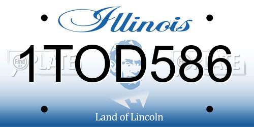 1TOD586 Illinois License Plate