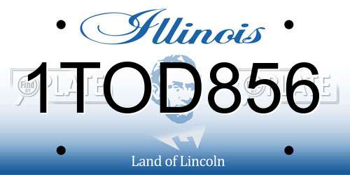 1TOD856 Illinois License Plate