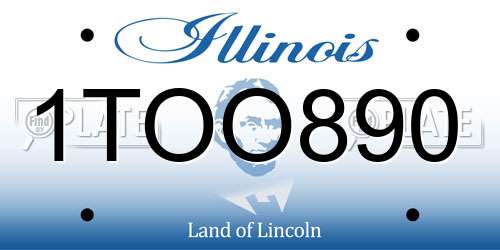 1TOO890 Illinois License Plate