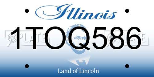 1TOQ586 Illinois License Plate