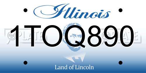1TOQ890 Illinois License Plate