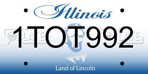 1TOT992 Illinois License Plate