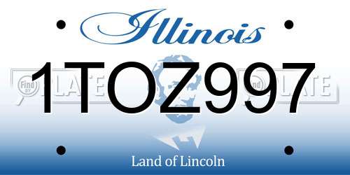 1TOZ997 Illinois License Plate