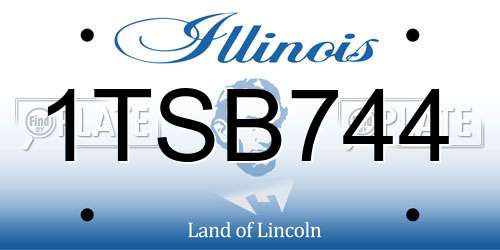 1TSB744 Illinois License Plate