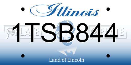 1TSB844 Illinois License Plate