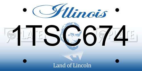 1TSC674 Illinois License Plate