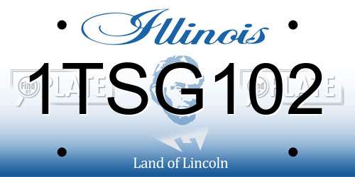 1TSG102 Illinois License Plate