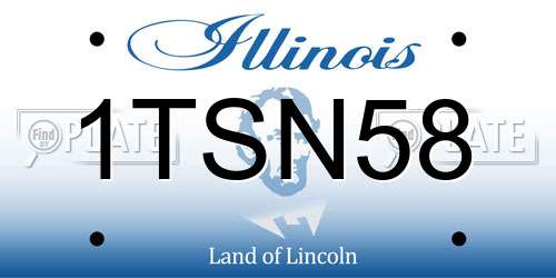 1TSN58 Illinois License Plate