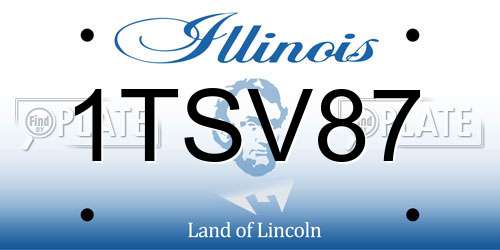 1TSV87 Illinois License Plate