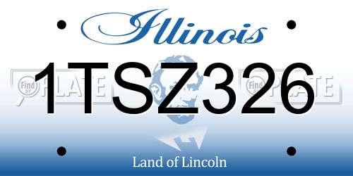 1TSZ326 Illinois License Plate