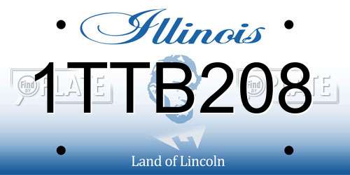 1TTB208 Illinois License Plate