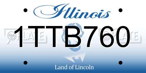 1TTB760 Illinois License Plate