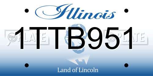 1TTB951 Illinois License Plate
