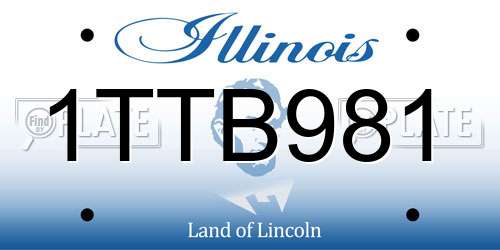 1TTB981 Illinois License Plate