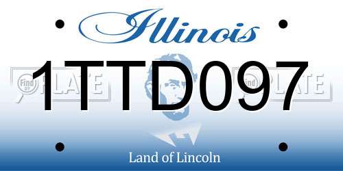 1TTD097 Illinois License Plate