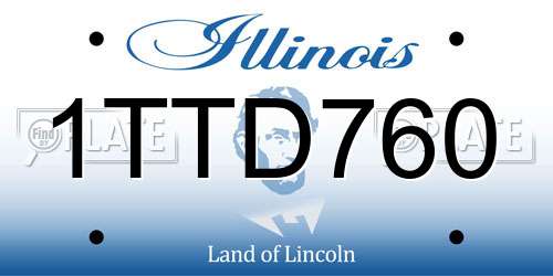 1TTD760 Illinois License Plate
