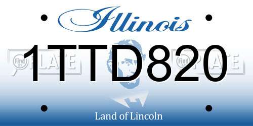 1TTD820 Illinois License Plate