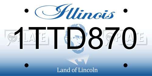1TTD870 Illinois License Plate