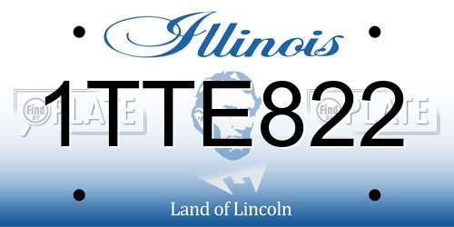 1TTE822 Illinois License Plate