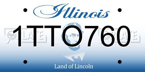 1TTO760 Illinois License Plate