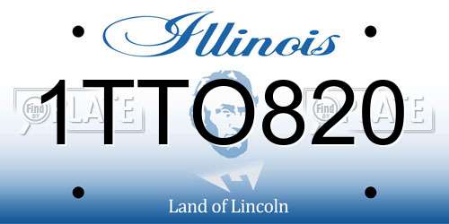 1TTO820 Illinois License Plate