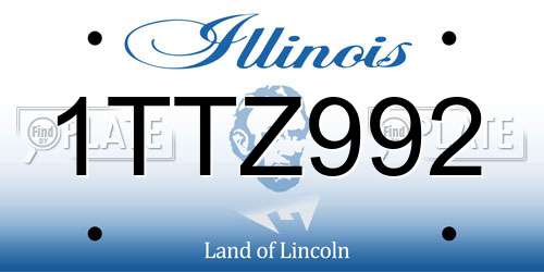 1TTZ992 Illinois License Plate
