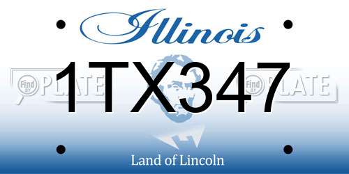 1TX347 Illinois License Plate