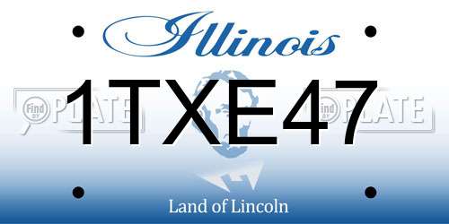 1TXE47 Illinois License Plate