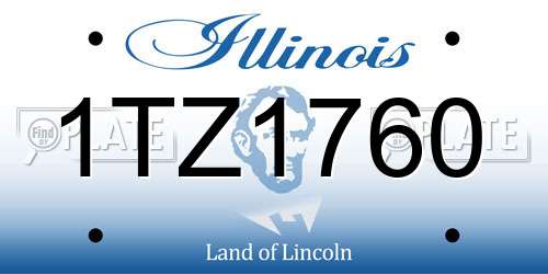 1TZ1760 Illinois License Plate