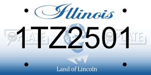 1TZ2501 Illinois License Plate
