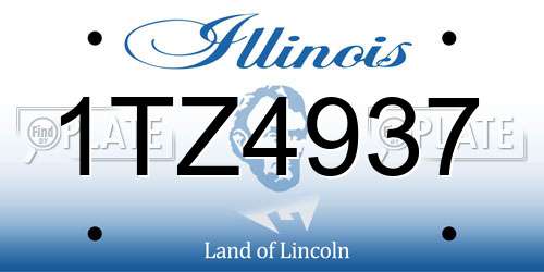 1TZ4937 Illinois License Plate
