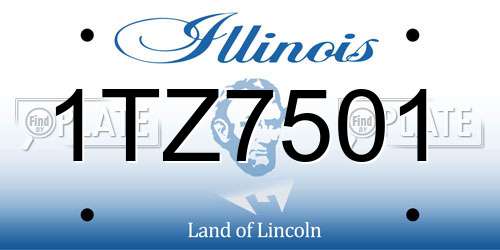 1TZ7501 Illinois License Plate