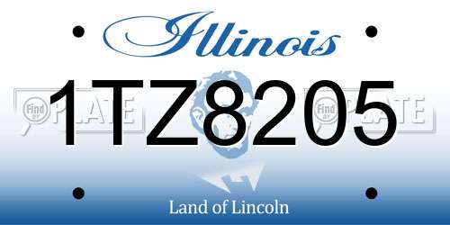 1TZ8205 Illinois License Plate