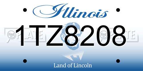 1TZ8208 Illinois License Plate