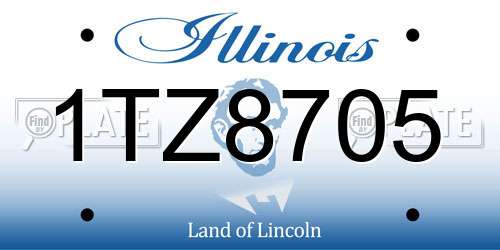 1TZ8705 Illinois License Plate
