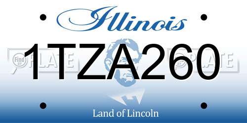 1TZA260 Illinois License Plate