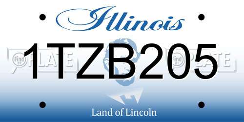 1TZB205 Illinois License Plate