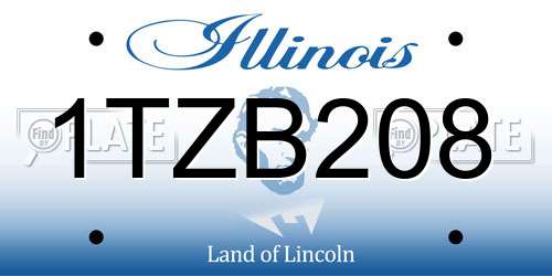 1TZB208 Illinois License Plate