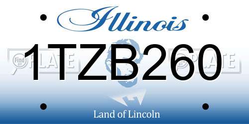 1TZB260 Illinois License Plate