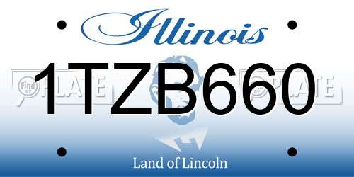 1TZB660 Illinois License Plate