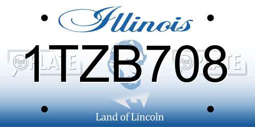 1TZB708 Illinois License Plate