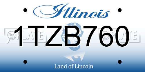 1TZB760 Illinois License Plate