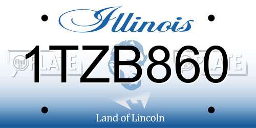 1TZB860 Illinois License Plate