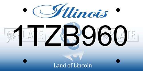 1TZB960 Illinois License Plate