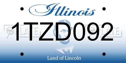 1TZD092 Illinois License Plate