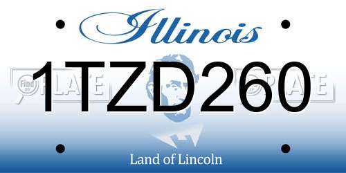 1TZD260 Illinois License Plate