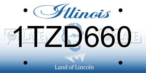 1TZD660 Illinois License Plate