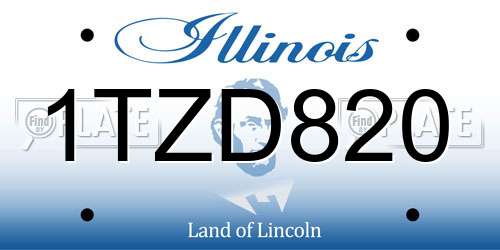1TZD820 Illinois License Plate